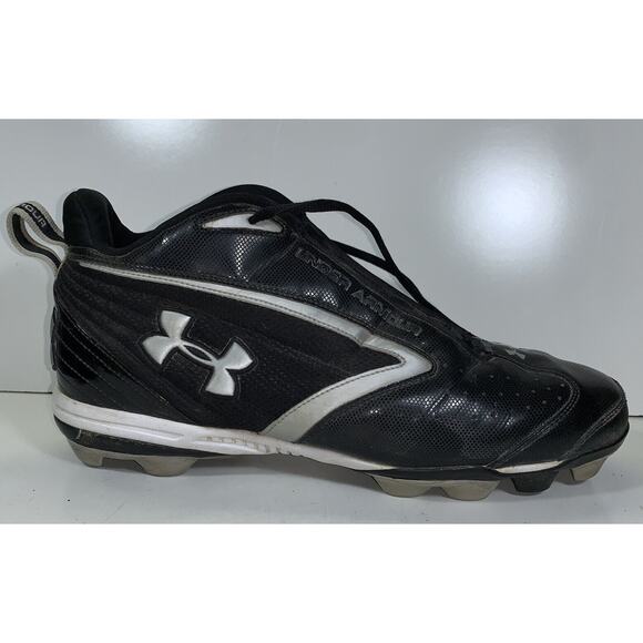 UNDER ARMOUR Mid FOOTBALL CLEATS BLACK/SILVER Men's US Size 12 - Picture 13 of 16
